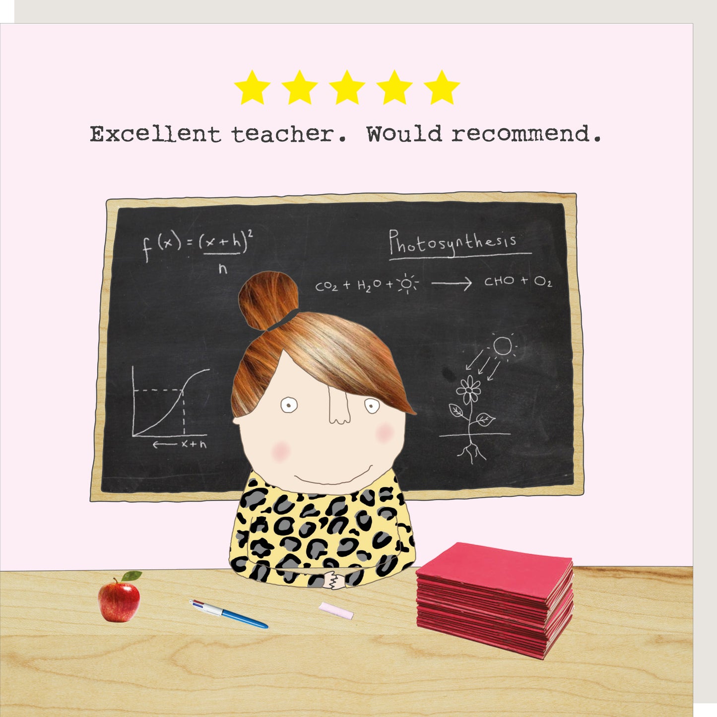 Rosie Made A Thing Five Star Teacher Girl Card