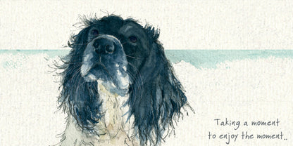 Enjoy The Moment Little Dog Laughed Greeting Card
