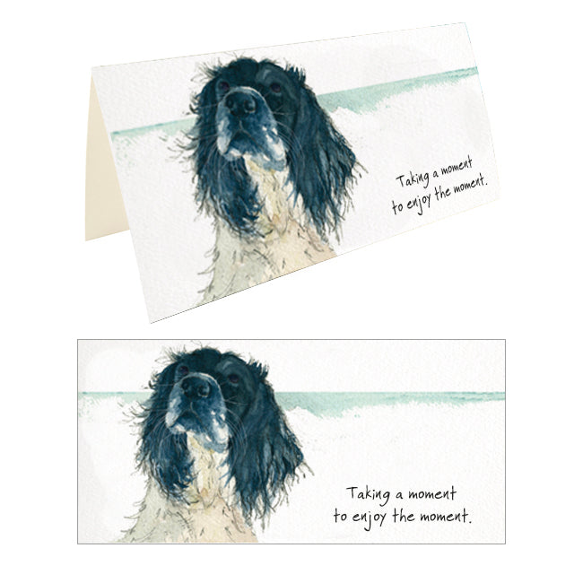 Enjoy The Moment Little Dog Laughed Greeting Card