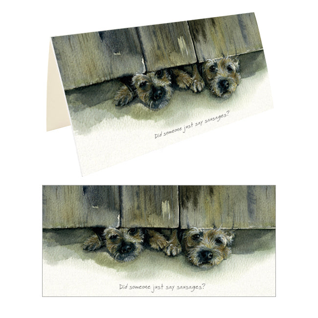 Someone Say Sausages Little Dog Laughed Greeting Card