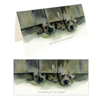 Someone Say Sausages Little Dog Laughed Greeting Card