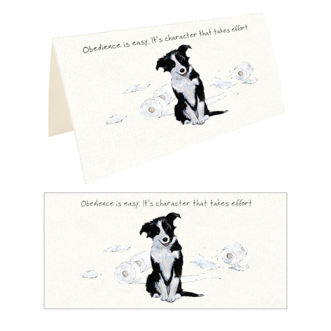 Obedience Is Easy Little Dog Laughed Greeting Card