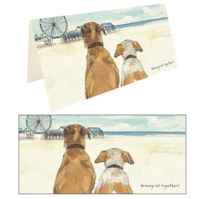 Growing Old Together Little Dog Laughed Greeting Card