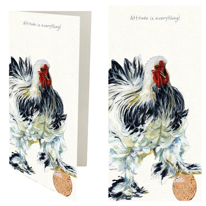 Brahma Chicken Little Dog Laughed Greeting Card