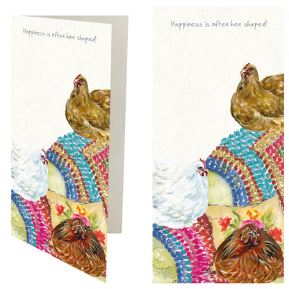 Happiness Is A Hen Little Dog Laughed Greeting Card