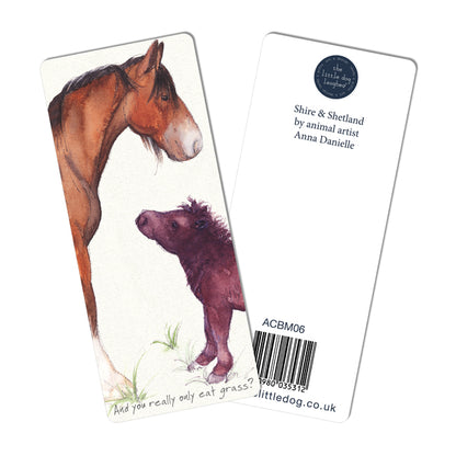 Little Dog Laughed Shire & Shetland Horses Bookmark