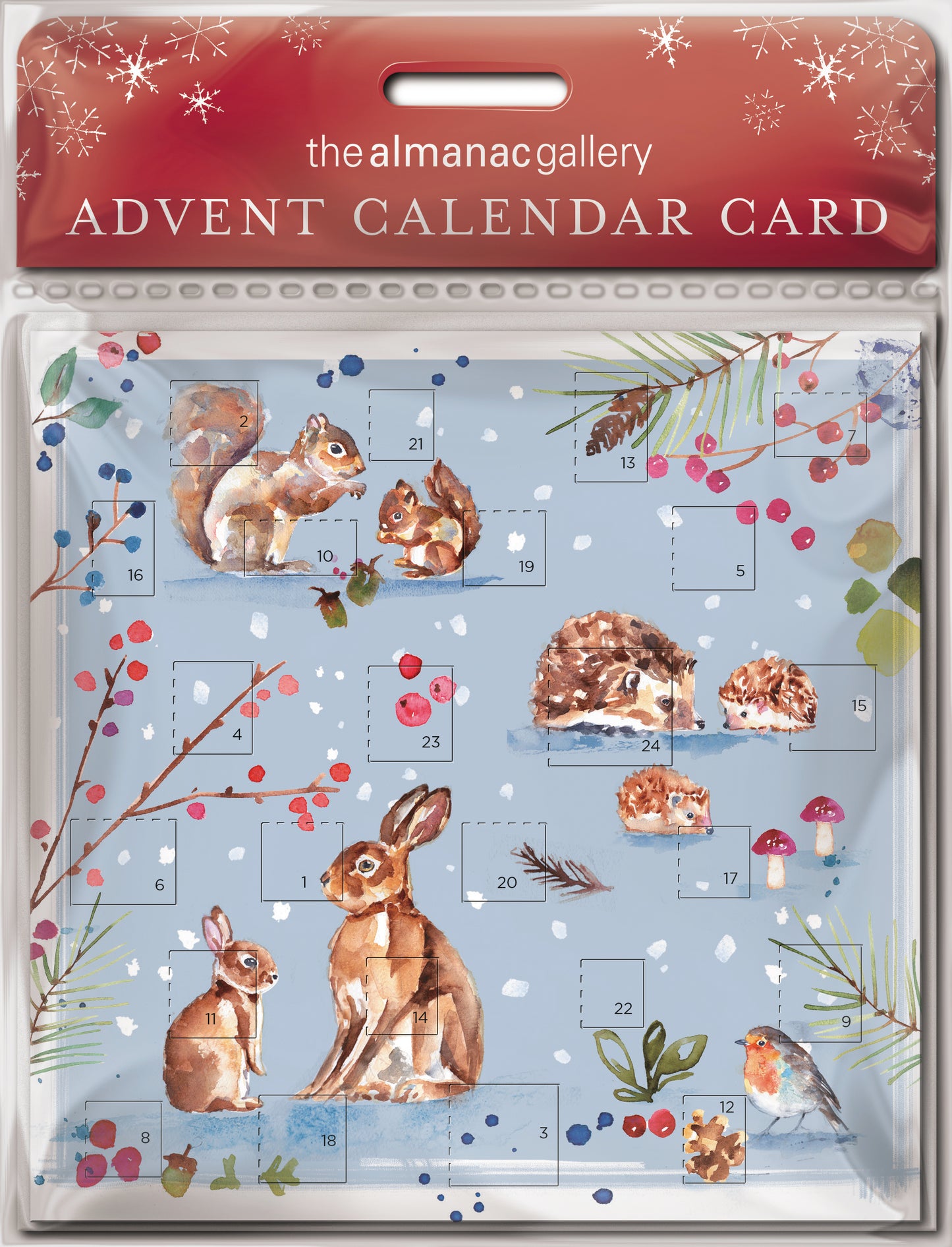 Woodland Creatures Advent Calendar Christmas Card