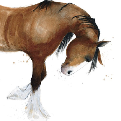 Shire Horse Animal Magic Square Art Greeting Card Blank Inside