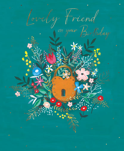 Floral Lovely Friend On Your Birthday Greeting Card