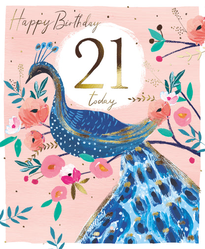 Happy Birthday 21 Today Floral 21st Birthday Greeting Card