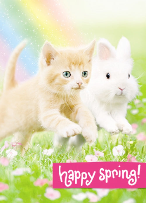 Avanti Cute Kitten & Bunny Easter Photo Greeting Card