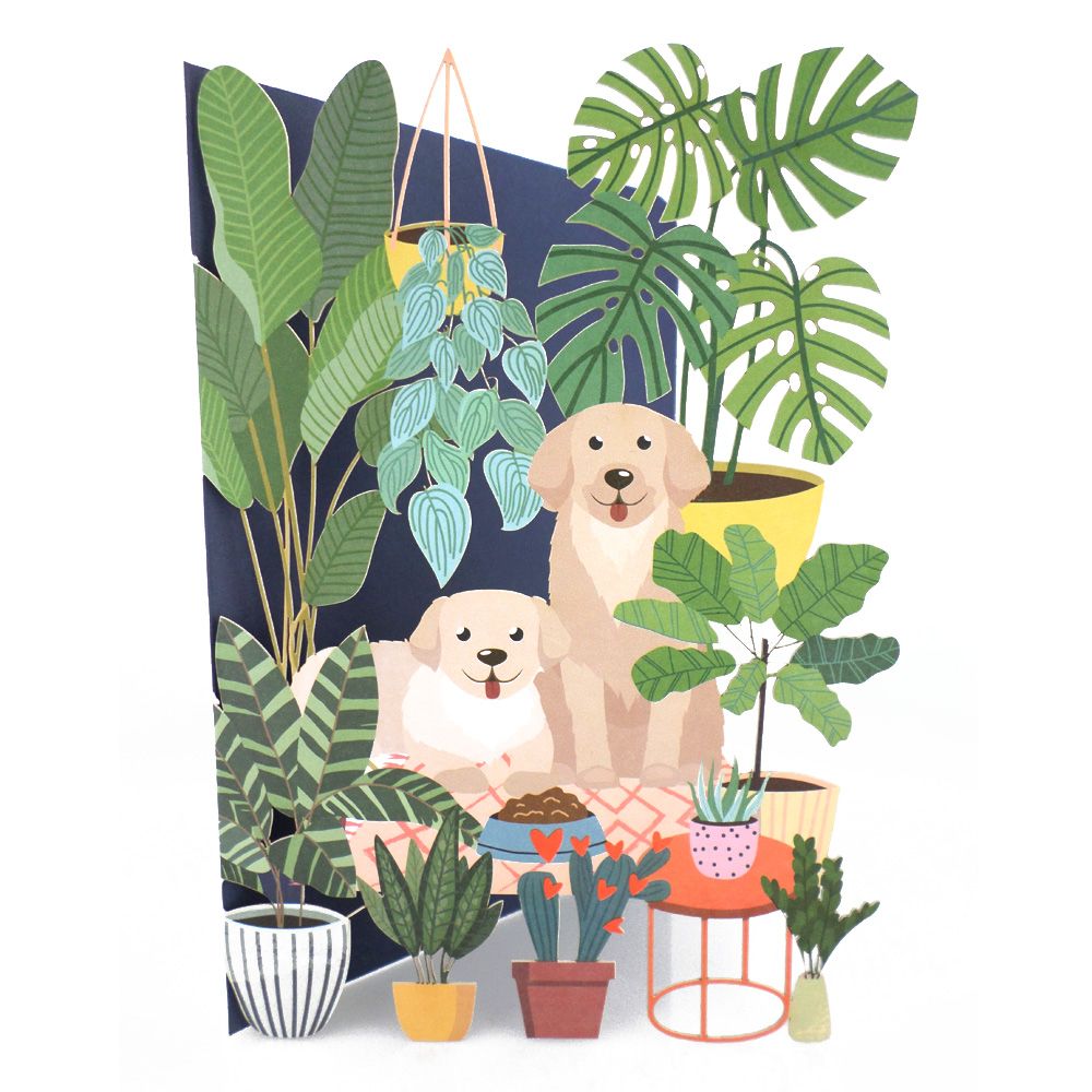 Paper Cut Art Cute Dogs Laser Cut Any Occasion Greeting Card