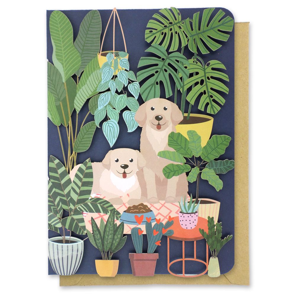 Paper Cut Art Cute Dogs Laser Cut Any Occasion Greeting Card