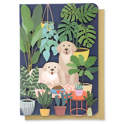 Paper Cut Art Cute Dogs Laser Cut Any Occasion Greeting Card