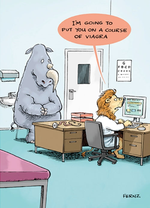 Rhino Viagra Funny Birthday Greeting Card