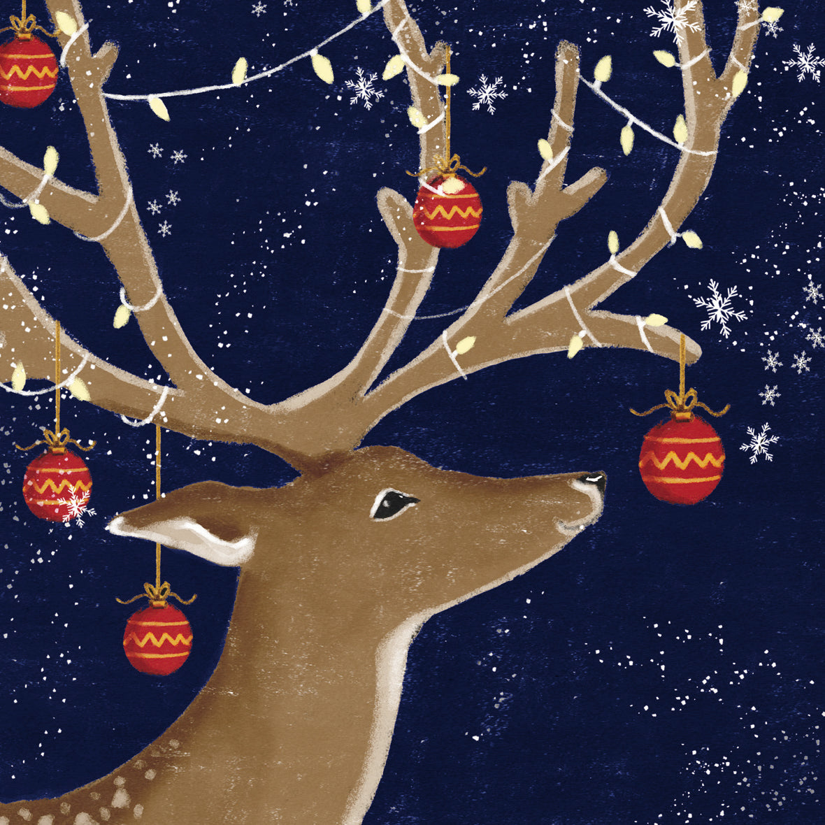 Pack of 8 Decorated Deer Mini Charity Christmas Cards
