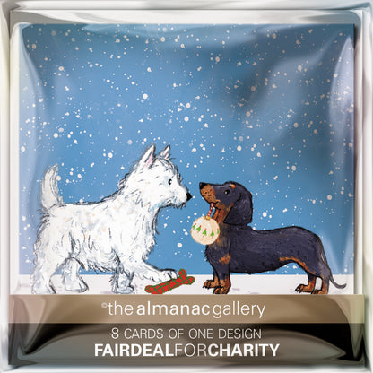 Pack of 8 A Pawfect Gift Dogs Mini Charity Christmas Cards