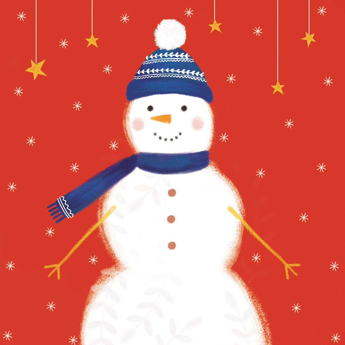 Pack of 8 Snowman in Hat & Scarf Mini Charity Christmas Cards