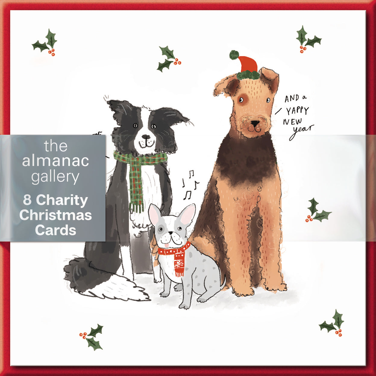 Pack of 8 Woof You A Merry Xmas Mini Charity Christmas Cards