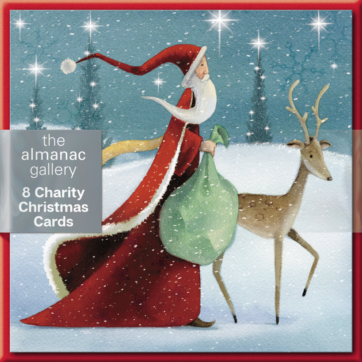Pack of 8 Father Christmas Mini Charity Christmas Cards