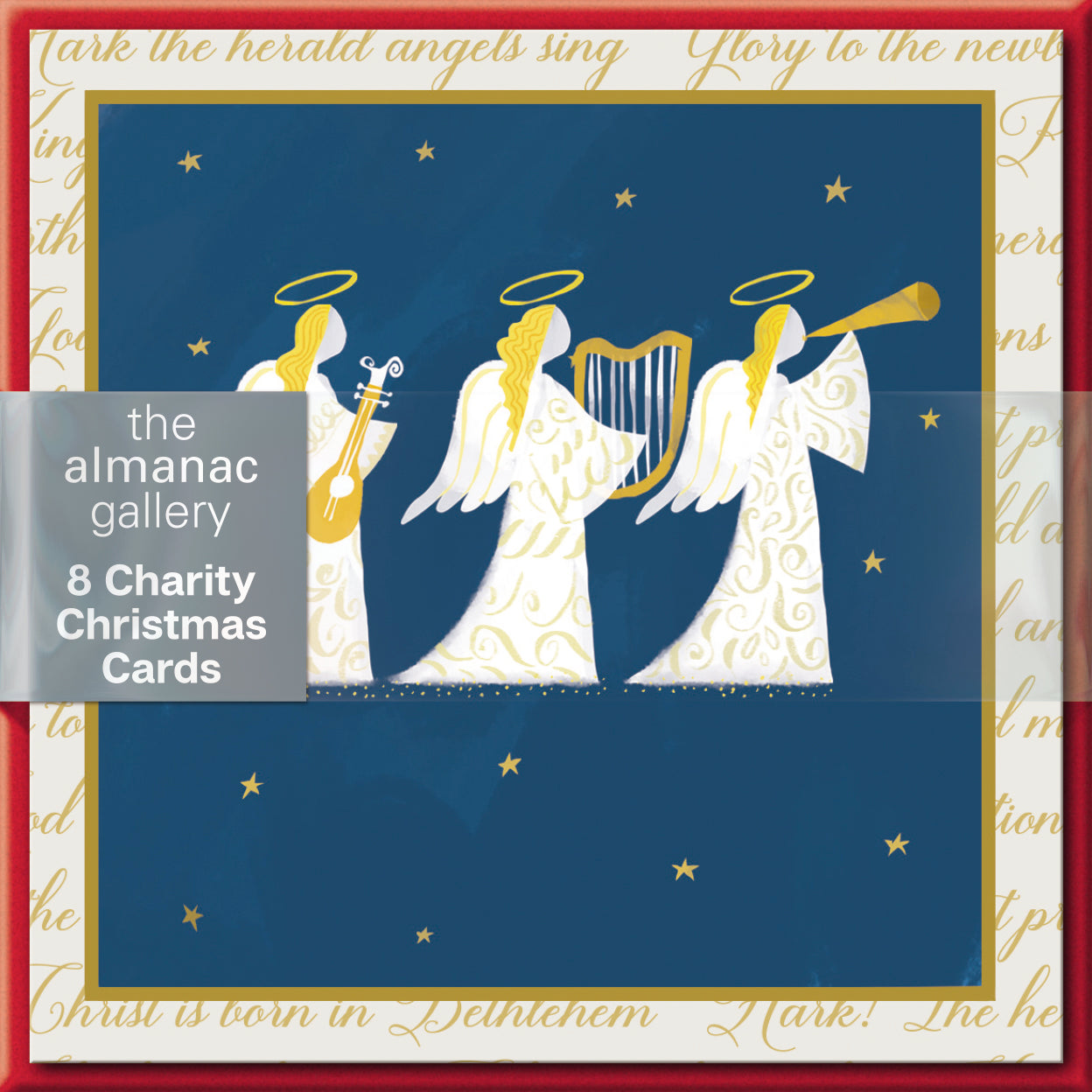 Pack of 8 Hark The Herald Angels Mini Charity Christmas Cards