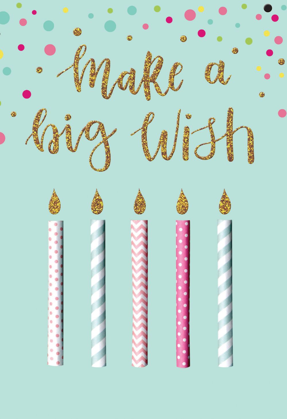 Make A Big Wish Candles Embellished Birthday Greeting Card
