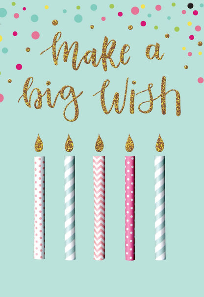 Make A Big Wish Candles Embellished Birthday Greeting Card