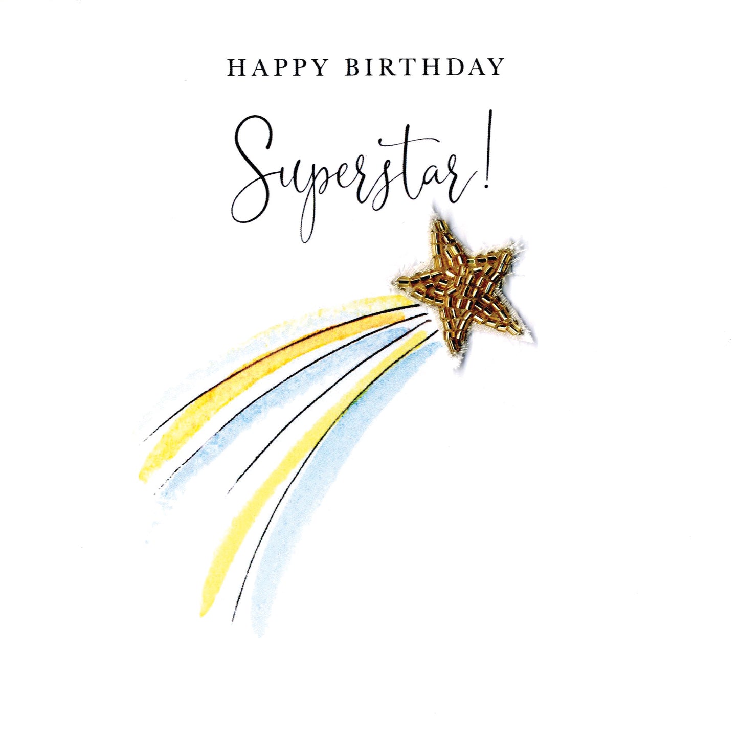 Happy Birthday Superstar Beaded Greeting Card
