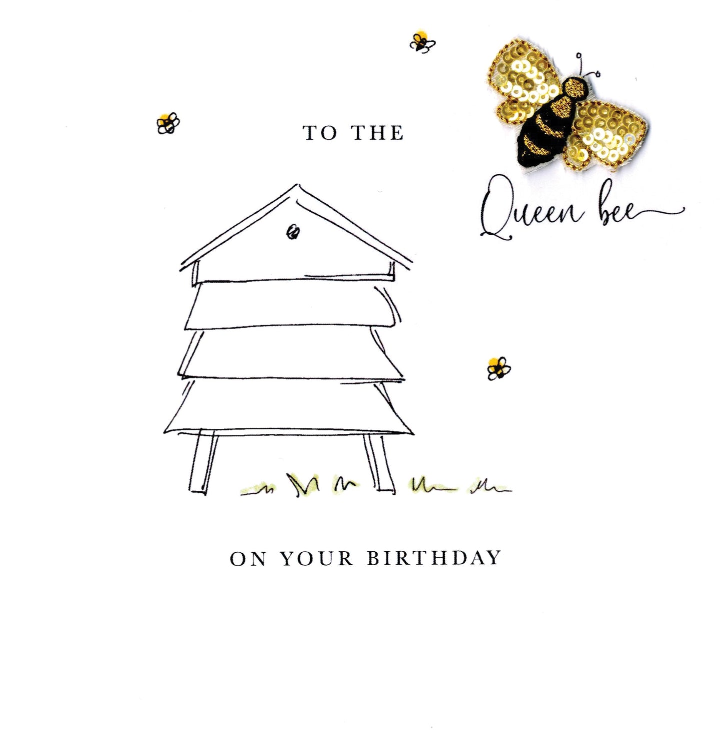 To The Queen Bee On Your Birthday Beaded Greeting Card