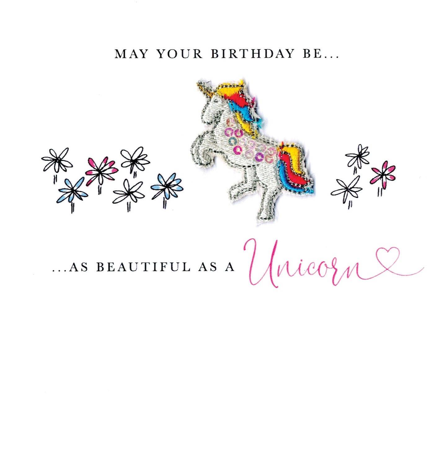 Beautiful As A Unicorn Birthday Beaded Greeting Card