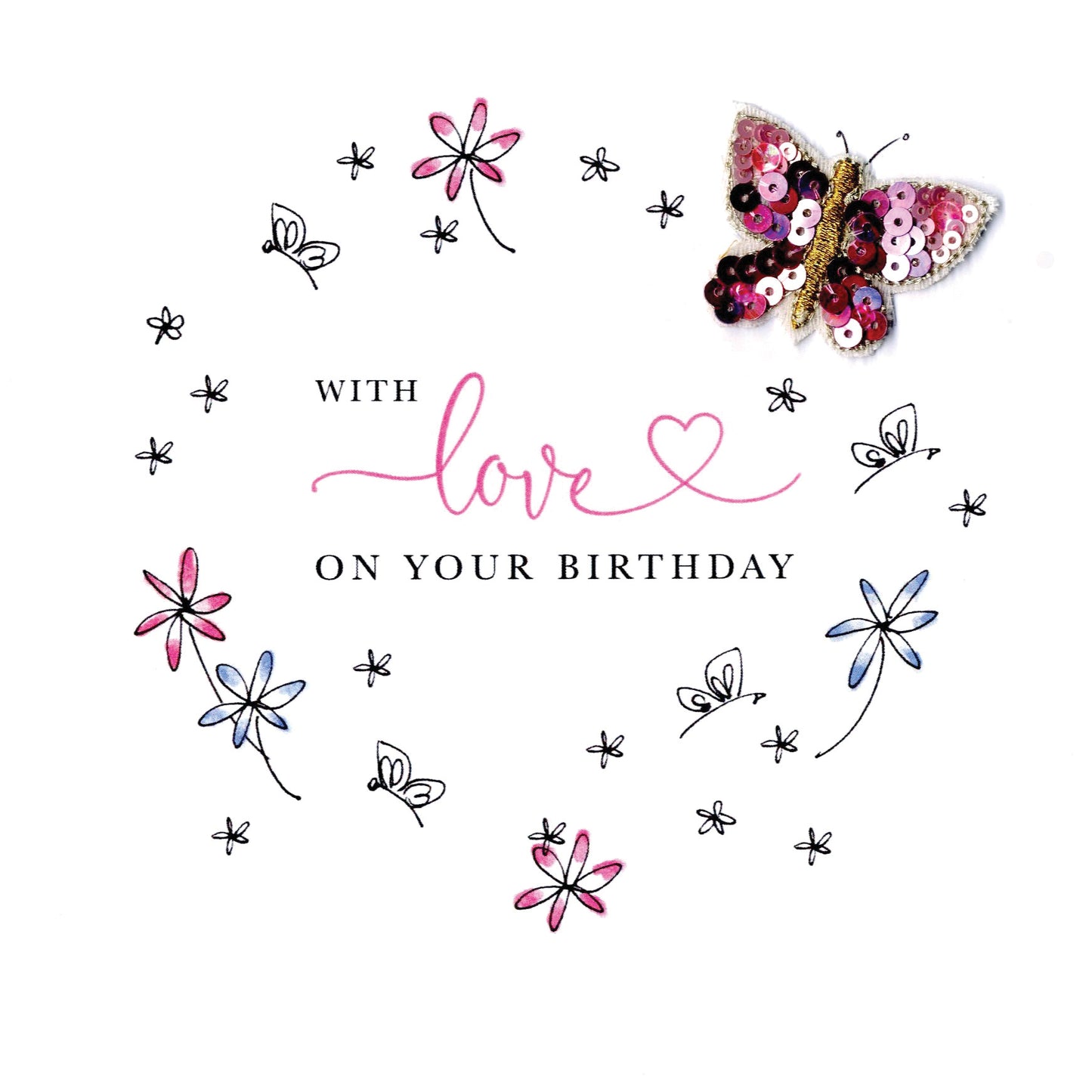 With Love On Your Birthday Beaded Greeting Card