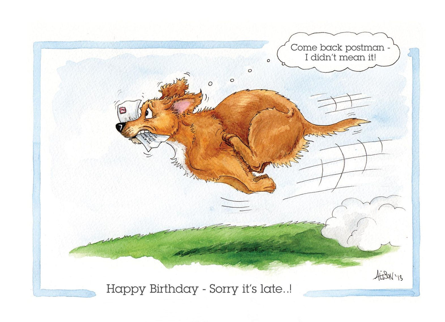 Happy Birthday Sorry It's Late... Alison's Animals Cartoon Greeting Card