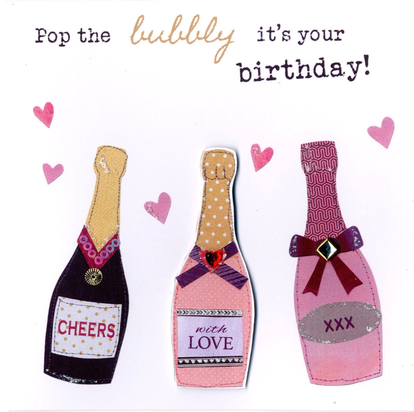 Pop The Bubbly Bright & Breezy Birthday Greeting Card