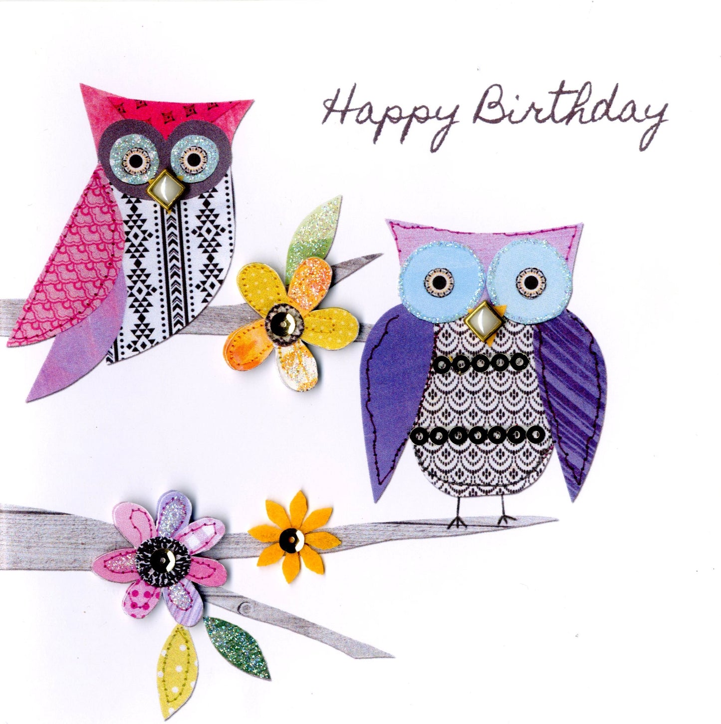 Pretty Owls Bright & Breezy Birthday Greeting Card