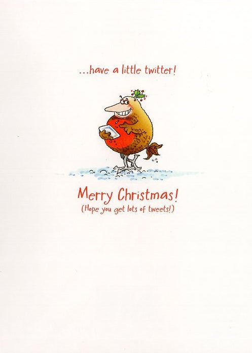 Birdwit Have A Little Twitter Funny Christmas Greeting Card