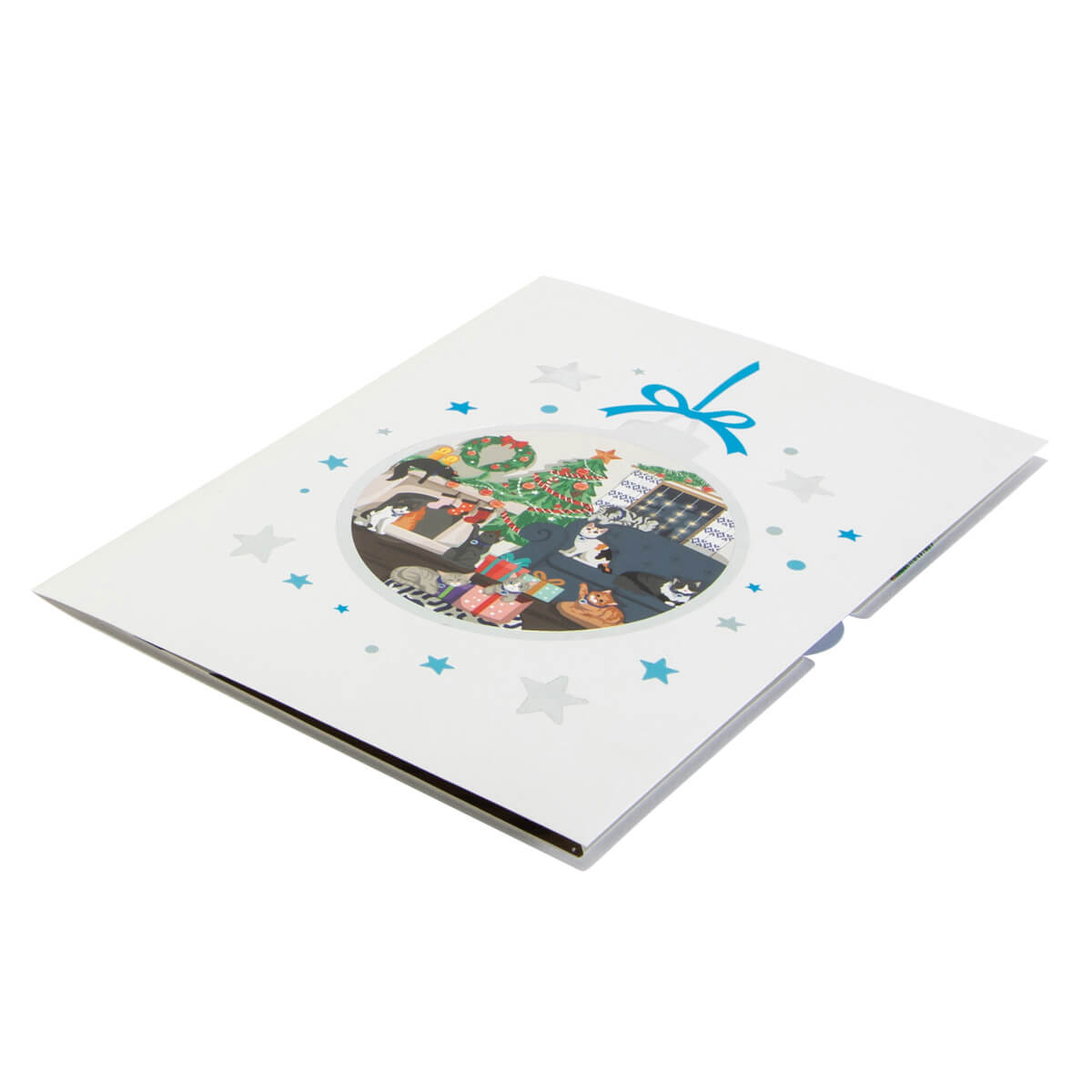 Festive Cats Pop Up Battersea Charity Christmas Greeting Card