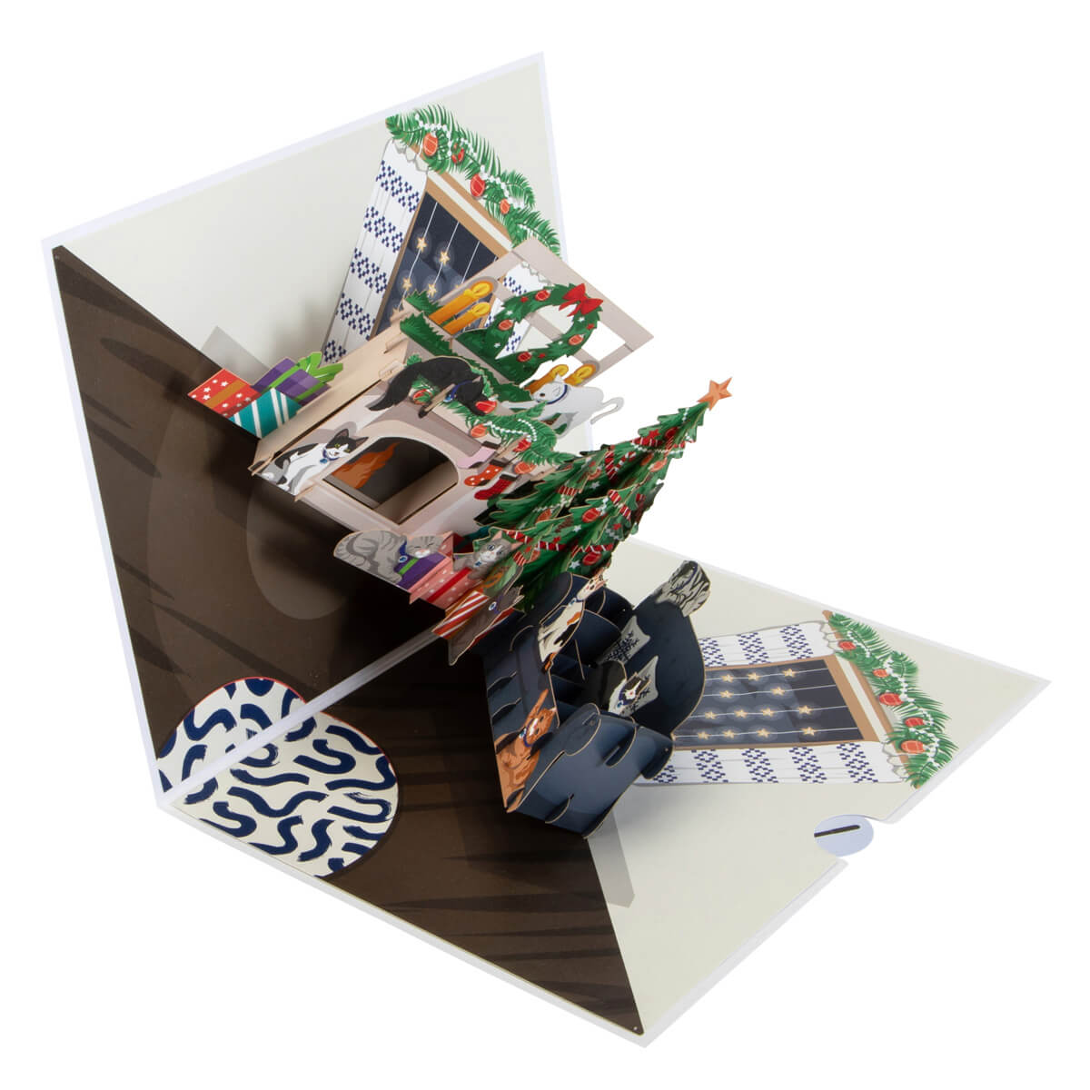 Festive Cats Pop Up Battersea Charity Christmas Greeting Card
