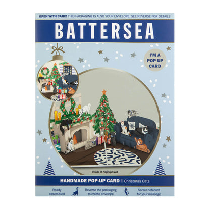Festive Cats Pop Up Battersea Charity Christmas Greeting Card