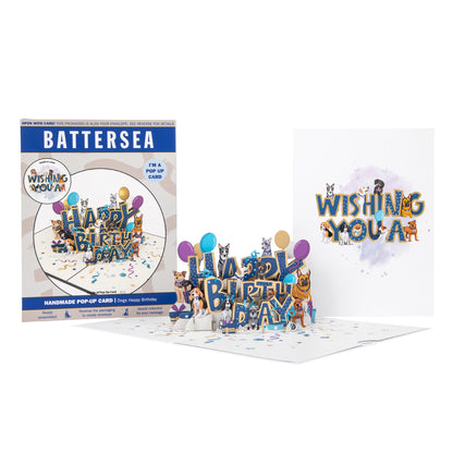 Battersea Dogs Happy Birthday Pop Up Greeting Card