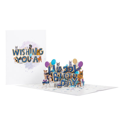 Battersea Dogs Happy Birthday Pop Up Greeting Card
