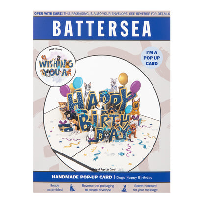 Battersea Dogs Happy Birthday Pop Up Greeting Card