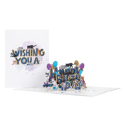 Battersea Cats Happy Birthday Pop Up Greeting Card