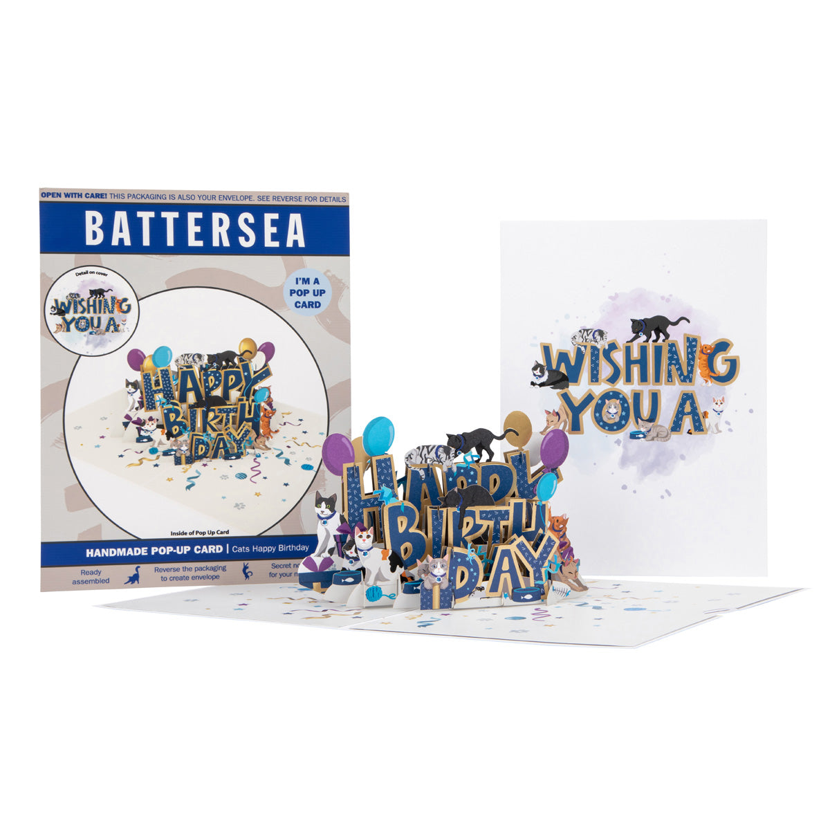 Battersea Cats Happy Birthday Pop Up Greeting Card