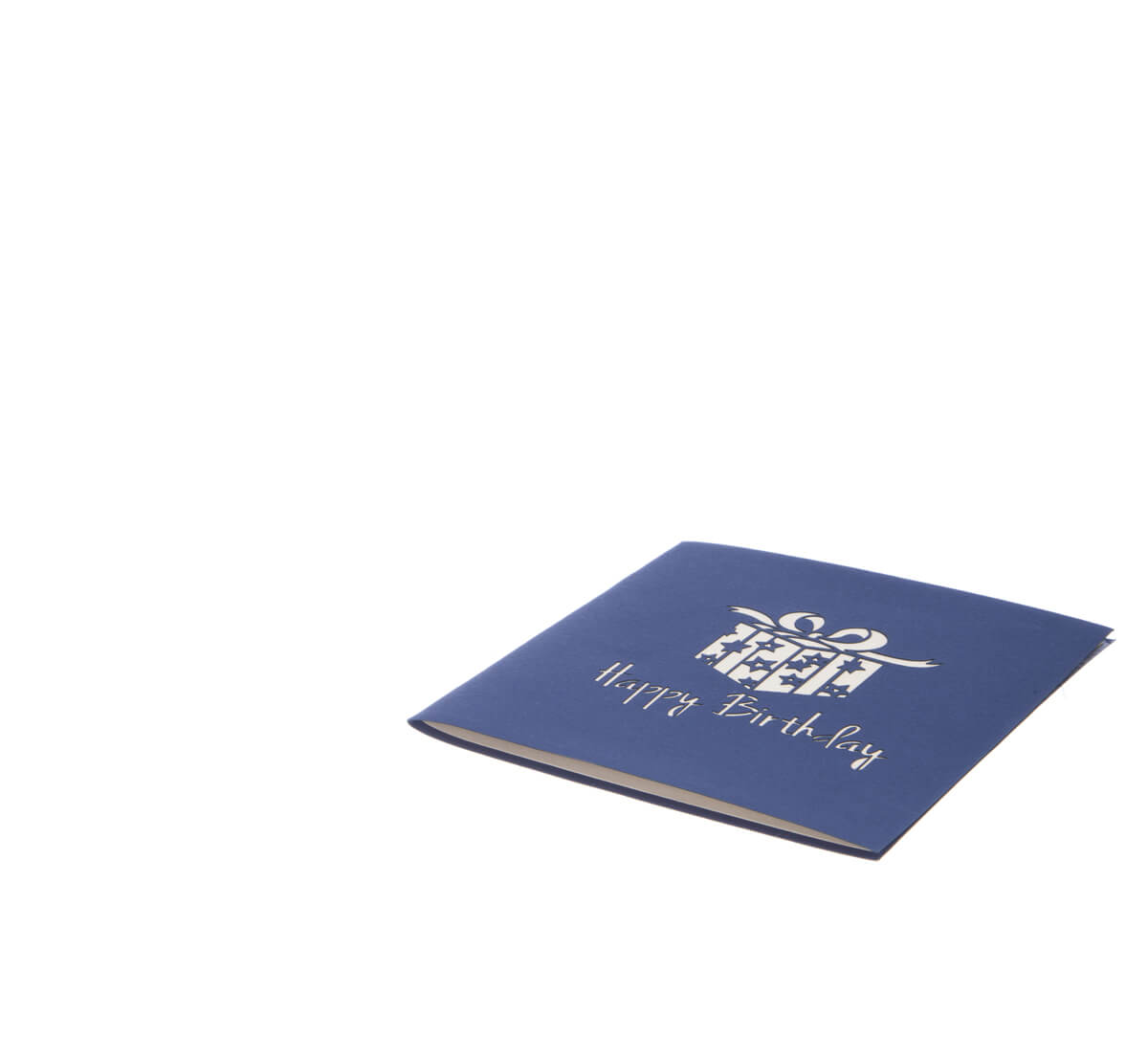 Red & Navy Gift Box Pop-Up Birthday Greeting Card Blank Inside