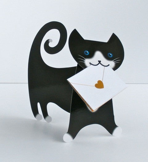 Black Cat 3D Special Delivery Animal Greeting Card
