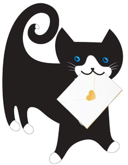 Black Cat 3D Special Delivery Animal Greeting Card