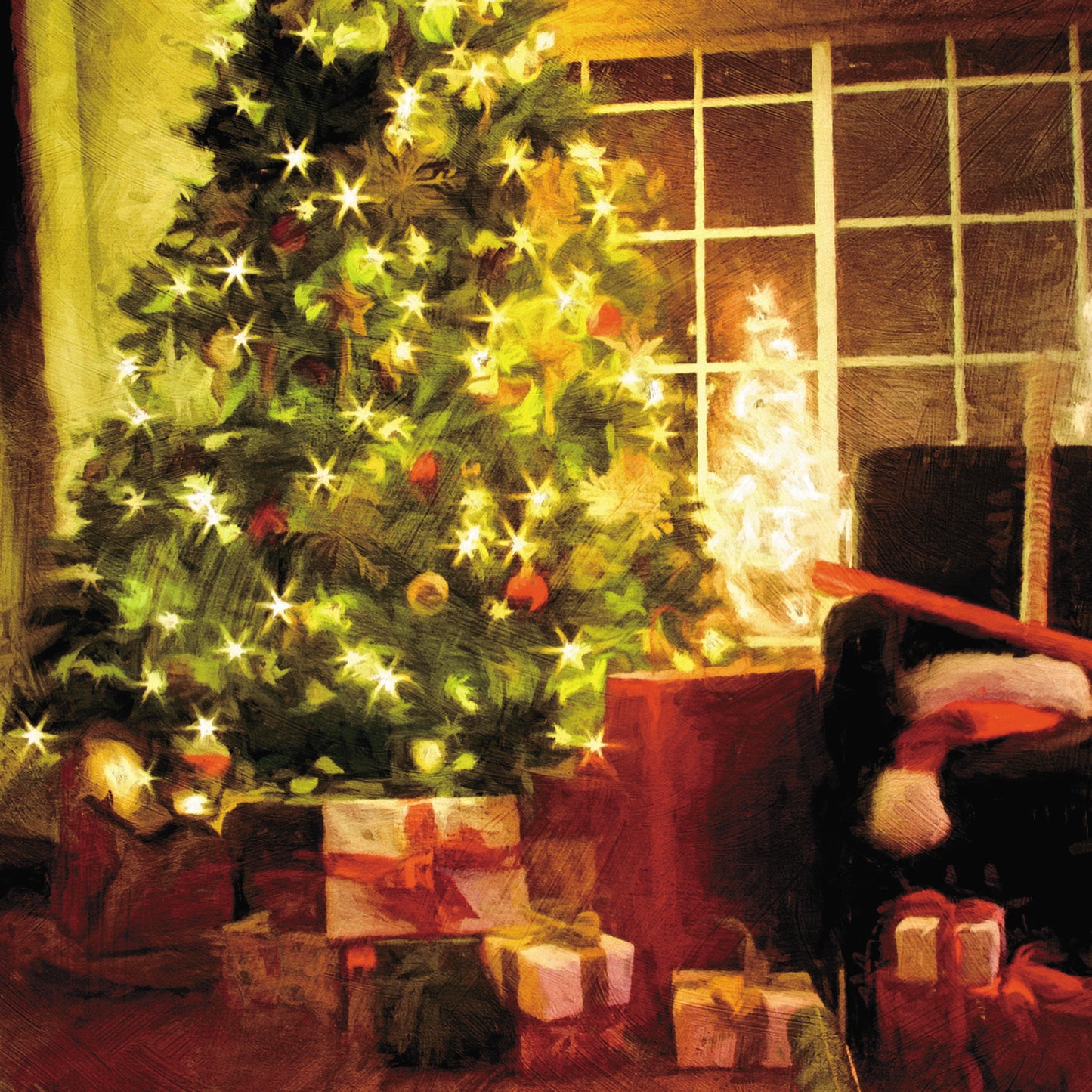 Pack of 6 Christmas Tree Lights Charity Christmas Cards