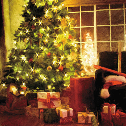 Pack of 6 Christmas Tree Lights Charity Christmas Cards