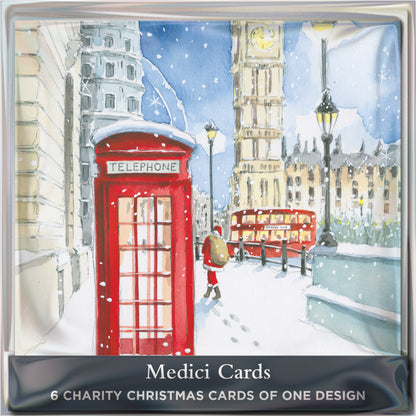 Pack of 6 Santa In The City Charity Christmas Cards