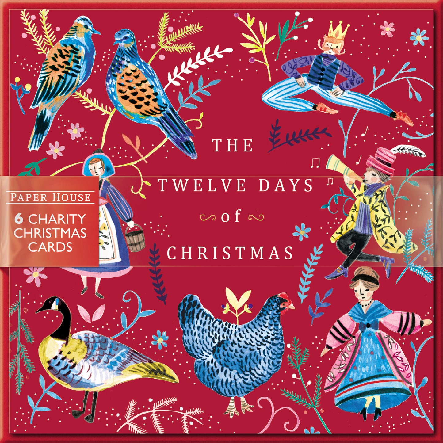 Pack of 6 Twelve Days Of Christmas Charity Christmas Cards